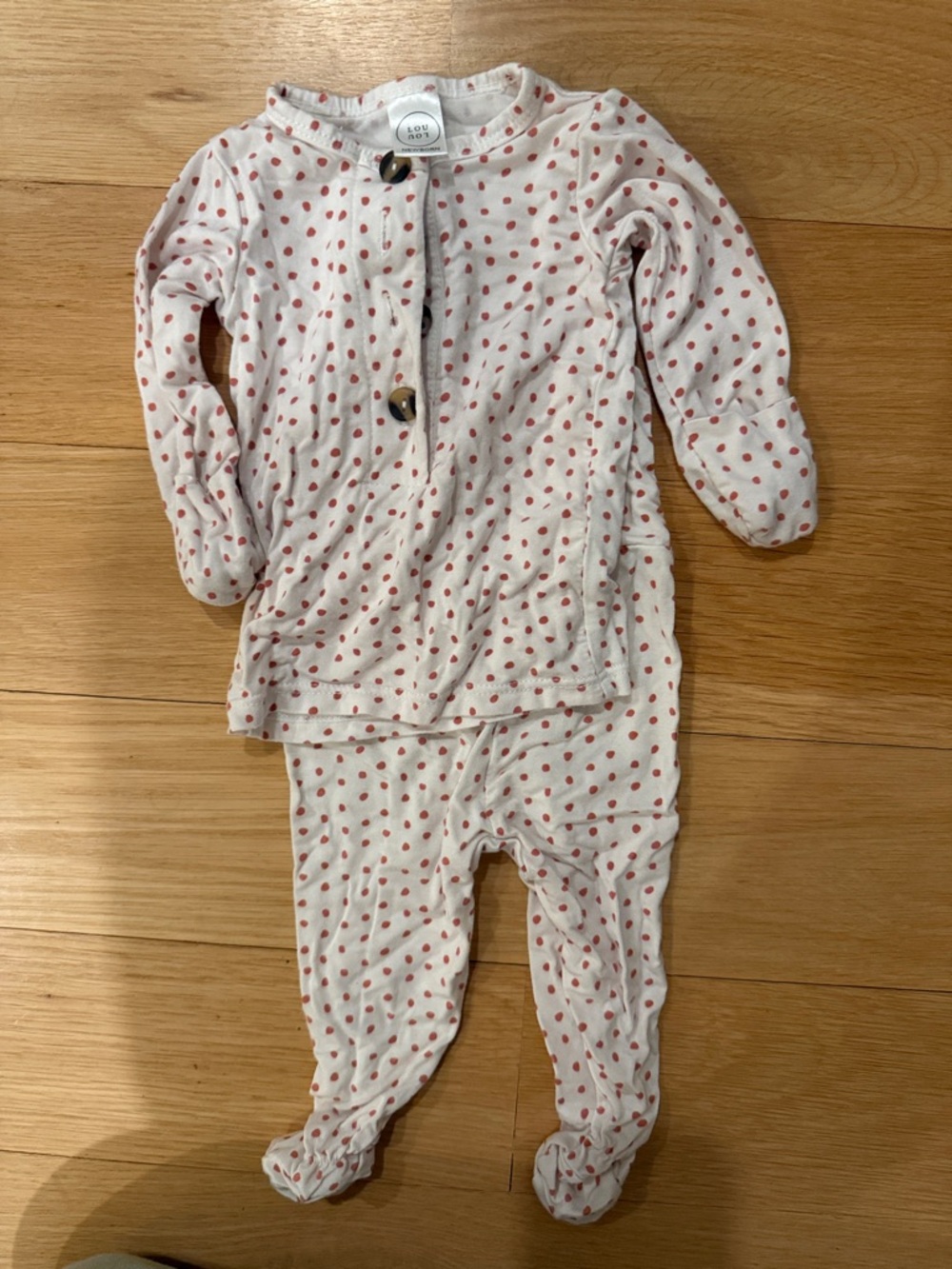 Lou Lou & Company Cream and Red Polka Dot Baby Matching Set